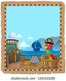 Pirate ship deck topic parchment 6 - eps10 vector illustration.