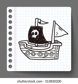 pirate ship doodle