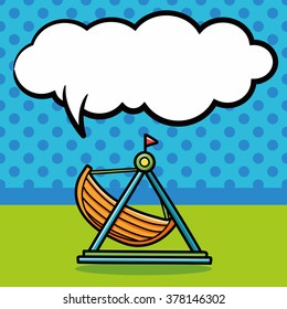 Pirate Ship doodle, speech bubble