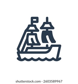 Pirate Ship for Expedition Vector Icon