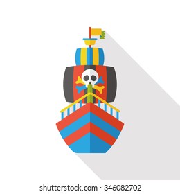 pirate ship flat icon