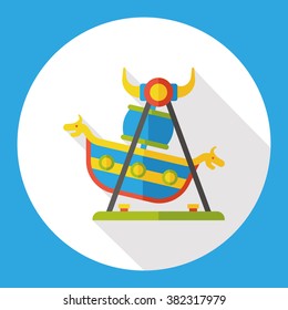 pirate ship flat icon