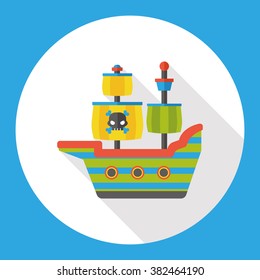 pirate ship flat icon