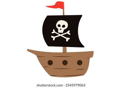 Pirate ship icon. Clipart image isolated on white background