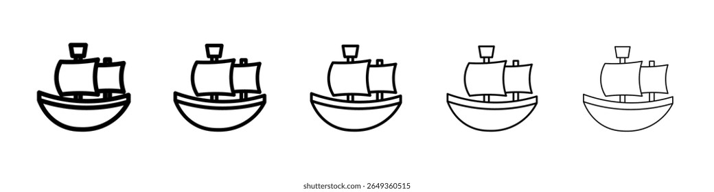 pirate ship icon Flat design on isolated background