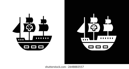 Ícone de navio pirata de um vetor de estilo plano
