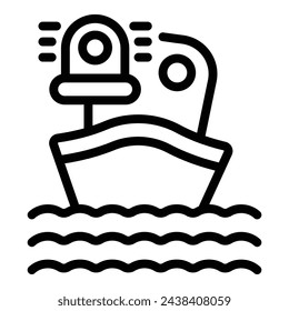 Pirate ship icon outline vector. Wreck accident. Cruise disaster sunk