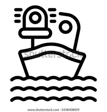 Pirate ship icon outline vector. Wreck accident. Cruise disaster sunk