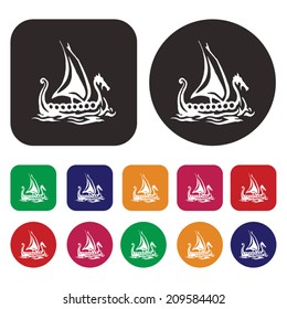 Pirate ship icon / Pirate ship ride icon / amusement ride icon