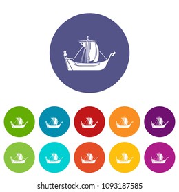 Pirate ship icon. Simple illustration of pirate ship vector icon for web