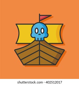 pirate ship icon vector