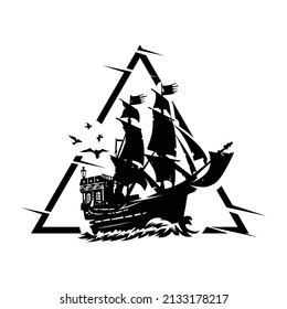 Pirate ship icon vector illustration