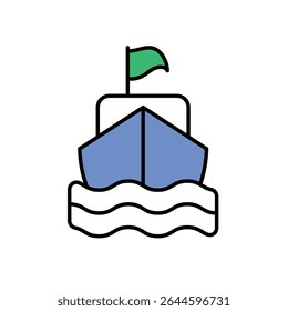Pirate Ship Icon vector stock illustration