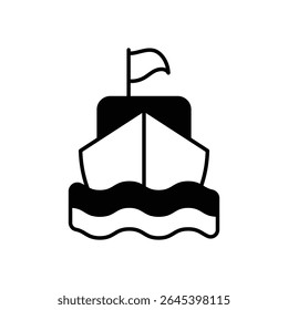 Ícone de navio pirata ilustração de estoque de vetor