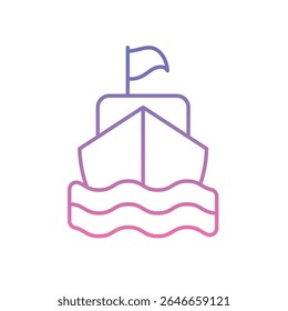 Ícone de navio pirata ilustração de estoque de vetor
