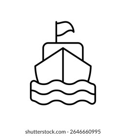 Ícone de navio pirata ilustração de estoque de vetor