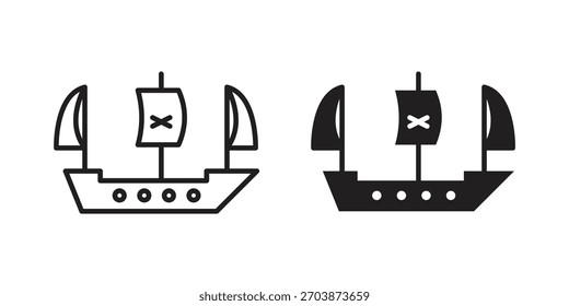 Icono de barco pirata para el Diseño web, App móviles