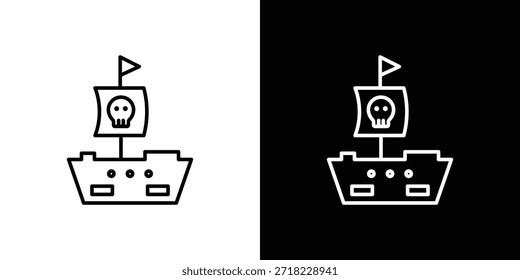 Iconos de barcos piratas para Elementos de UI. Ilustración vectorial de alta calidad.