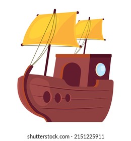 pirate ship illustration over white
