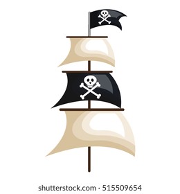 pirate ship isolated icon