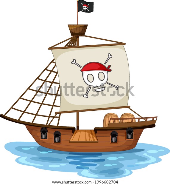 Pirate Ship Jolly Roger Flag Isolated Stock Vector (Royalty Free ...