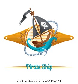 Pirate Ship Label