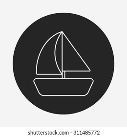 pirate ship line icon