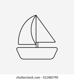pirate ship line icon