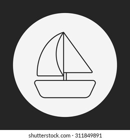 pirate ship line icon