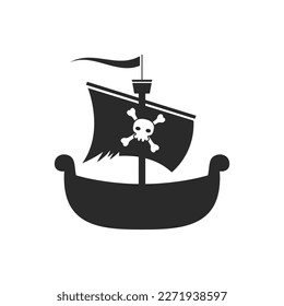 Pirate Ship logo icon vector flat design template