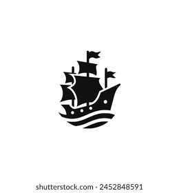 Piratenschiff Logo Vektorillustration Vorlage Design