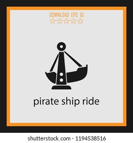 pirate ship ride vector icon