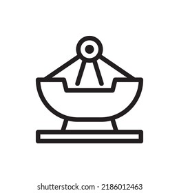 Pirate Ship Ride Vector Outline Icon. EPS 10 File Park and Nature Symbol