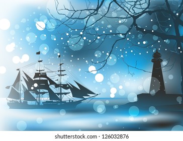 pirate ship in sea