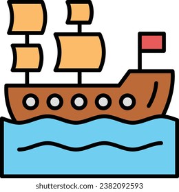 Pirate Ship vector icon. Can be used for printing, mobile and web applications.