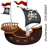Pirate ship vector illustration