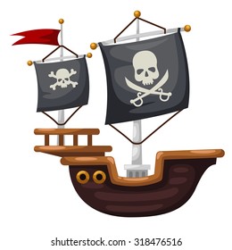 Pirate ship vector illustration