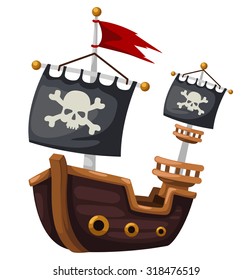 Pirate ship vector illustration
