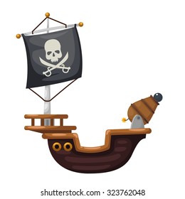 Pirate ship vector illustration