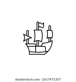 Pirate Ship vector line icon icons design