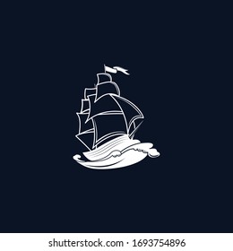 pirate ship vector logo inspiration