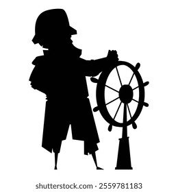 Pirate Silhouette Icon for Nautical and Adventure Themes