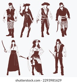 Pirate silhouette for various purposes