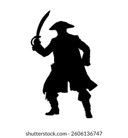 Pirate silhouette - vector illustration