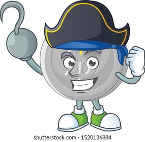 Pirate silver coin cartoon character for currency