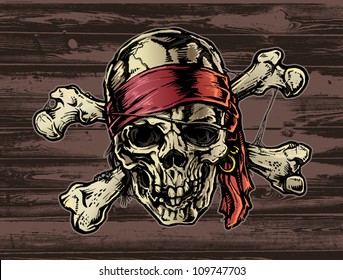 Pirate skull with Bandana