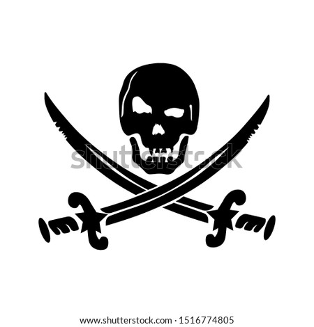A pirate skull between swords