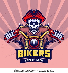 Pirate Skull Bikers Esport Logo Design