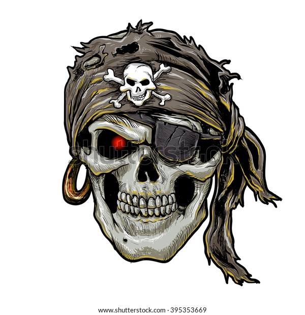 Pirate Skulls bandana vierecktuch negro