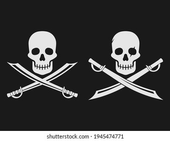 Pirate skull and blades icon. Vector illustration. Eps 10.